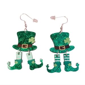 NWT  LEPRECHAUN St. Patrick's Day Dangle Earrings